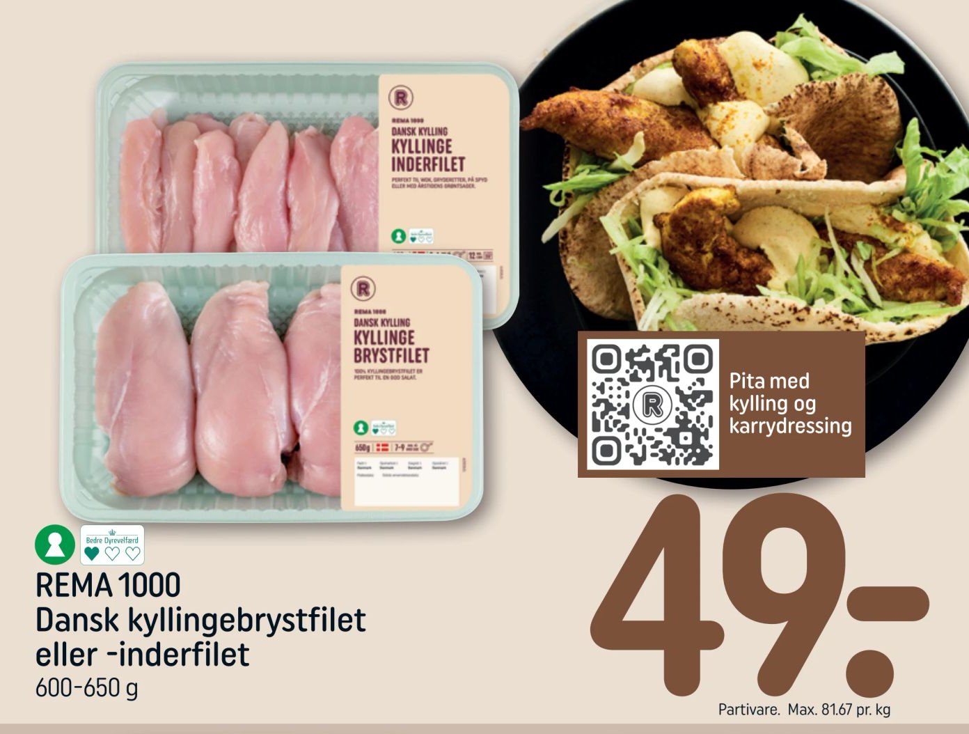 REMA 1000 Dansk kyllingebrystfilet eller -inderfilet – Rema 1000