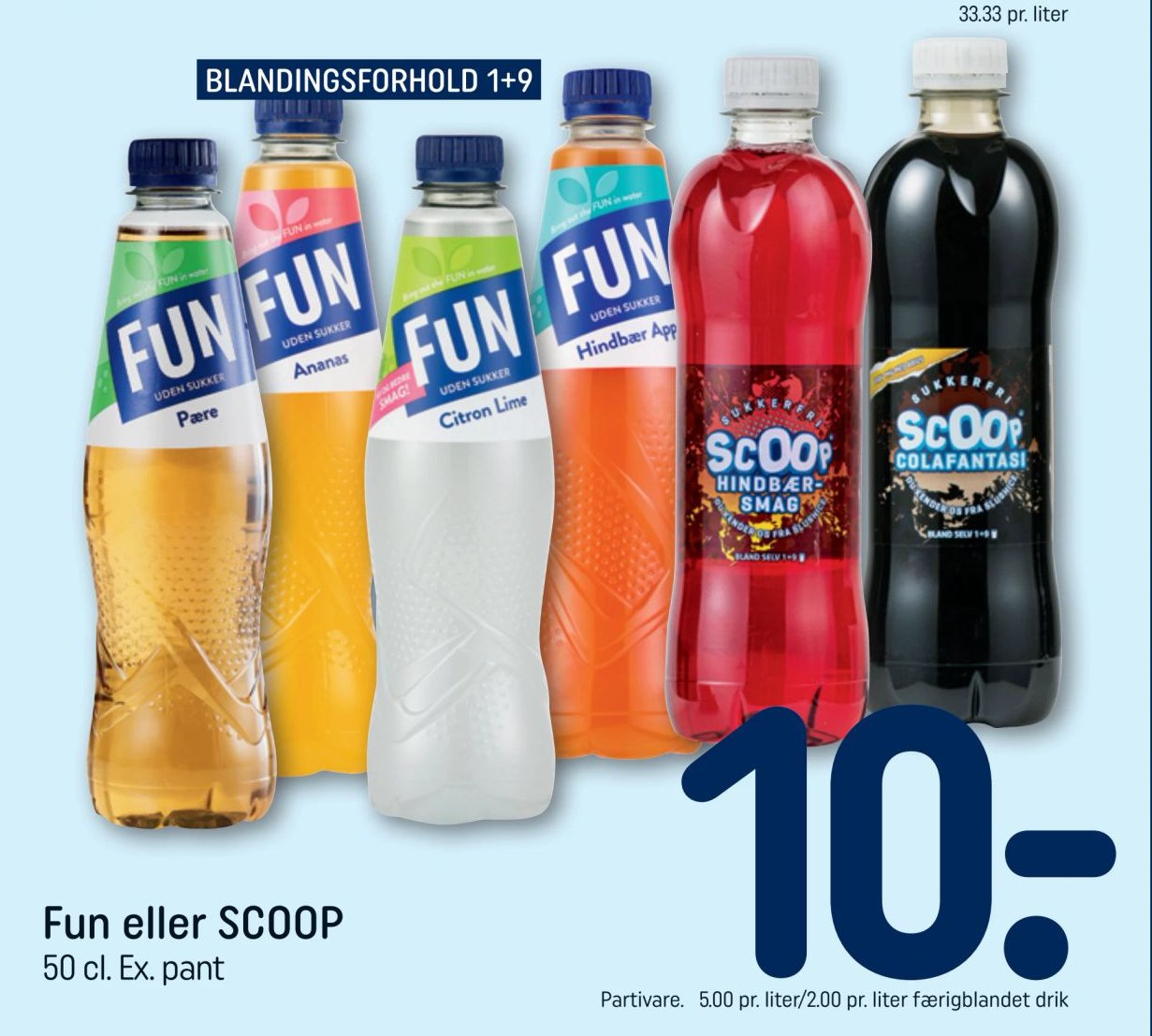 Fun eller SCOOP 50 cl. Ex. pant – Rema 1000