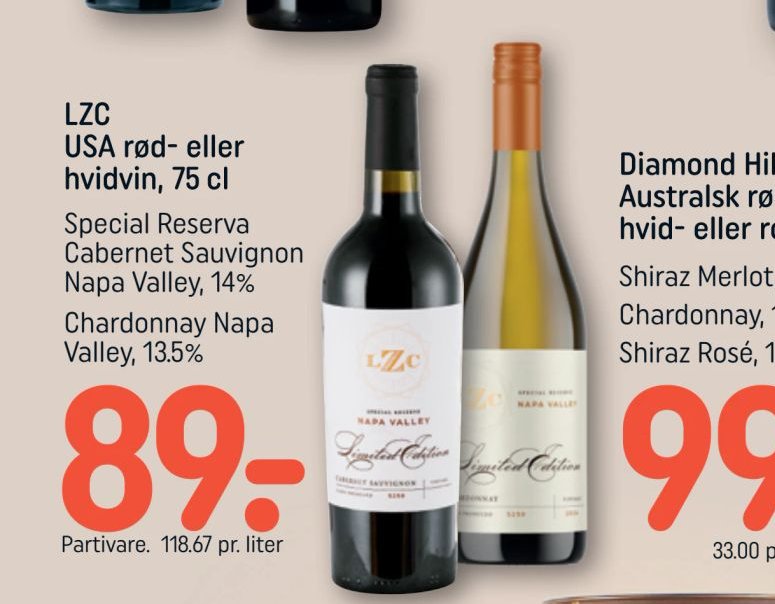 LZC USA rød- eller hvidvin, 75 cl – Rema 1000