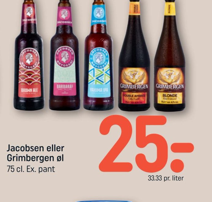 Jacobsen eller Grimbergen øl – Rema 1000