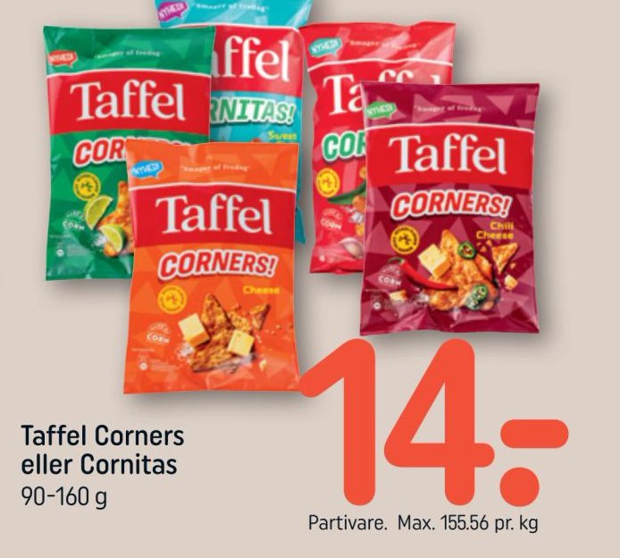 Taffel Corners eller Cornitas – Rema 1000