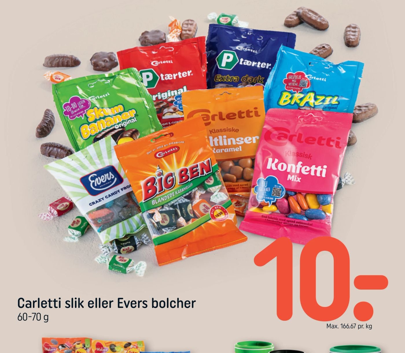 Carletti slik eller Evers bolcher – Rema 1000