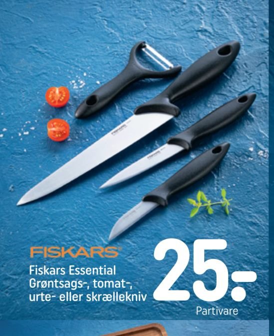 Fiskars Essential Grøntsags-, tomat-, urte- eller skrællekniv – Rema 1000