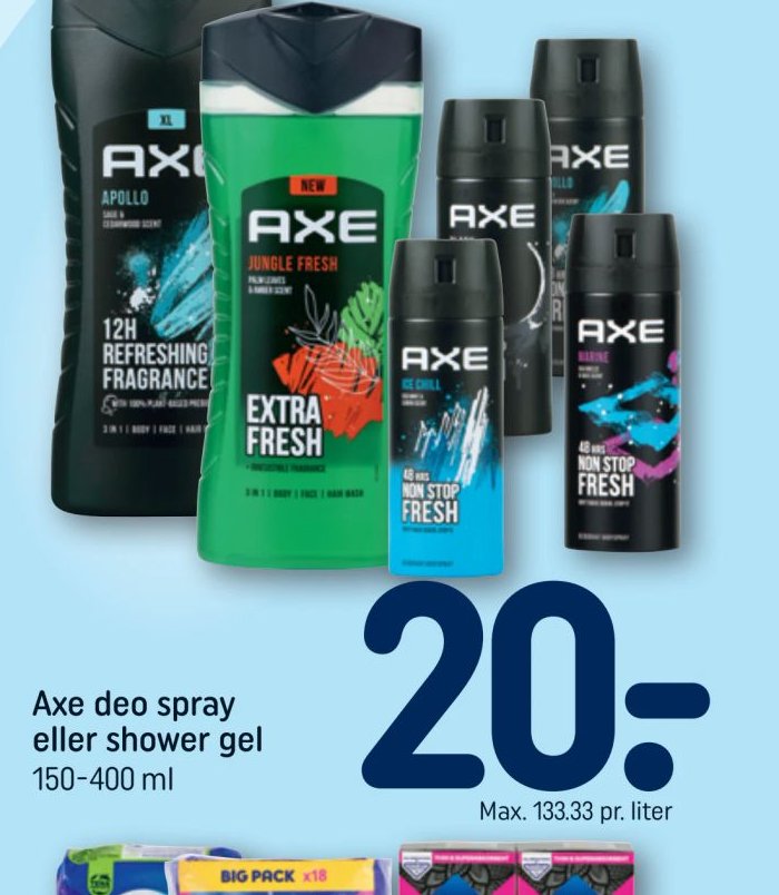 Axe deo spray eller shower gel – Rema 1000