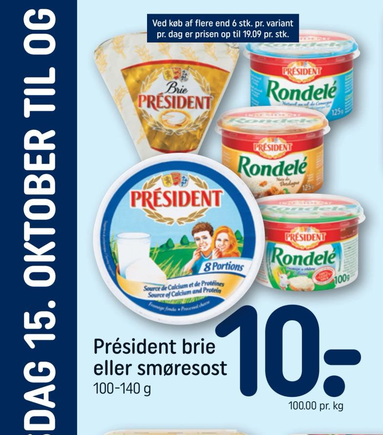 Président brie eller smøresost – Rema 1000
