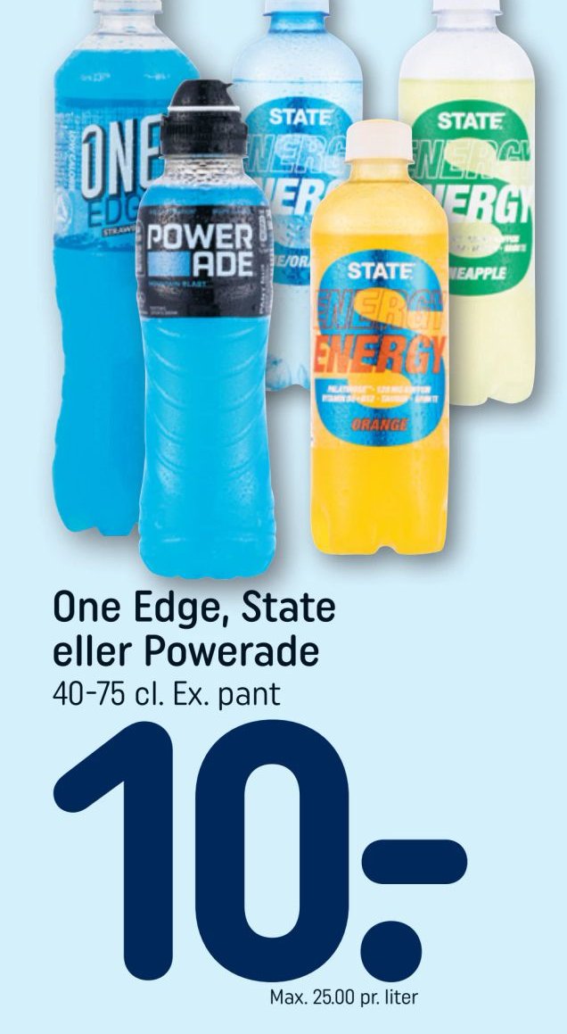 One Edge, State eller Powerade – Rema 1000