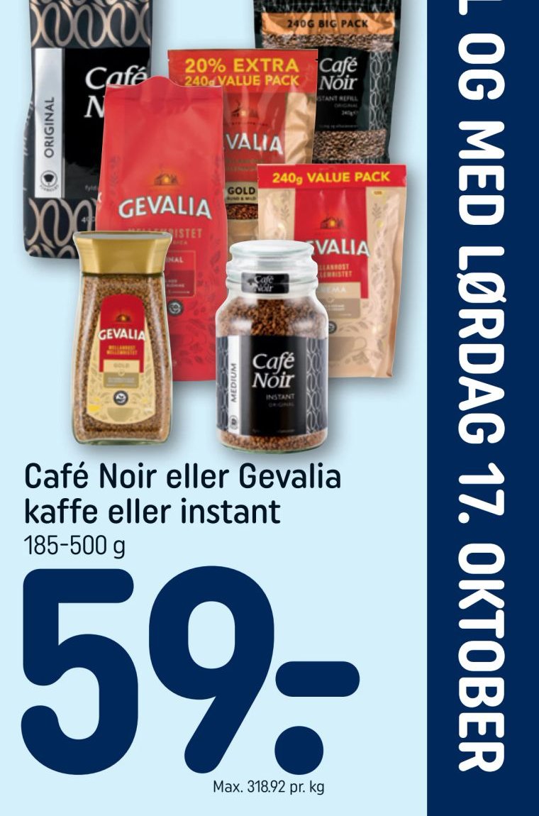 Café Noir eller Gevalia kaffe eller instant – Rema 1000
