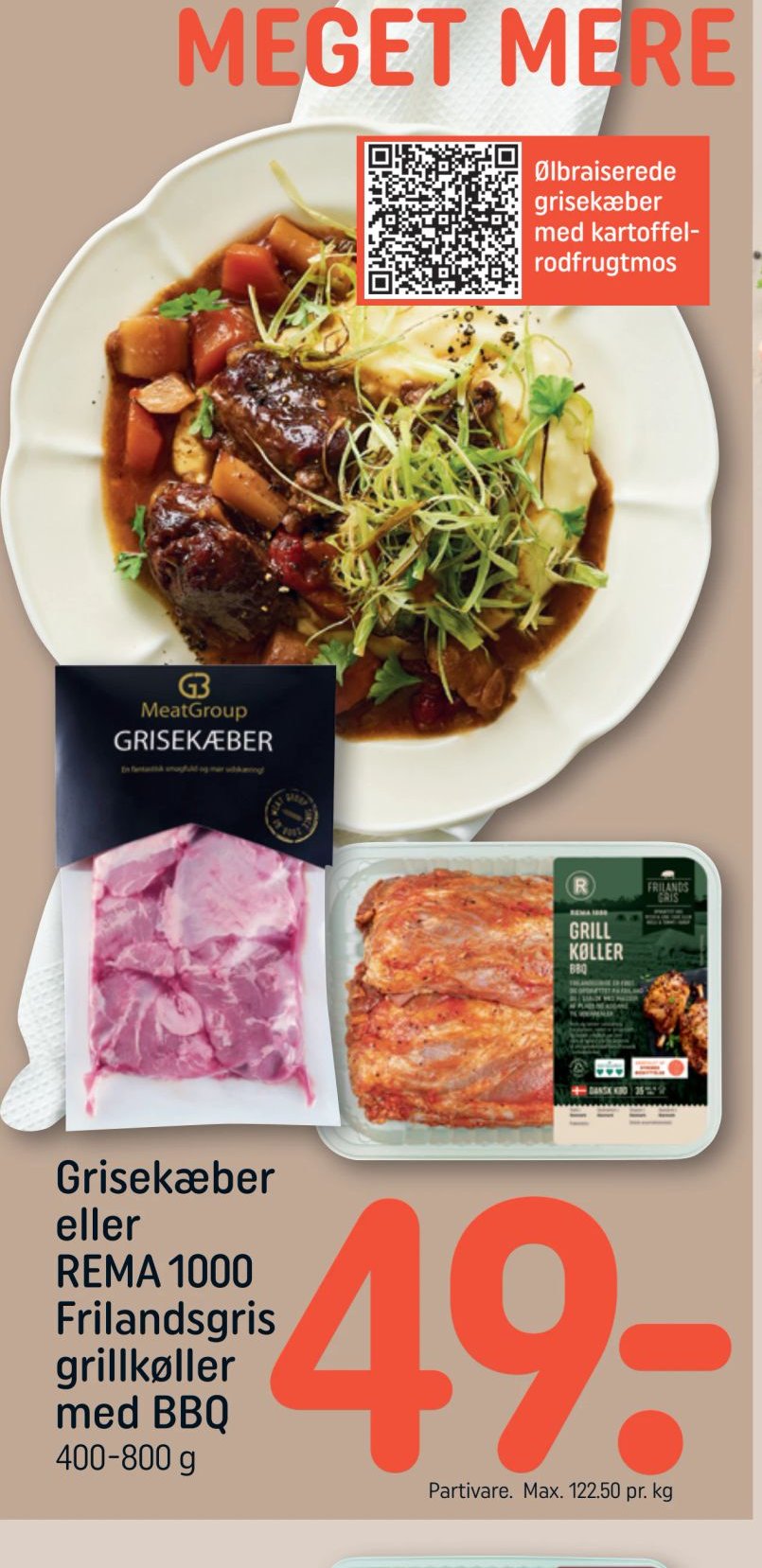 Grisekæber eller REMA 1000 Frilandsgris grillkøller med BBQ – Rema 1000