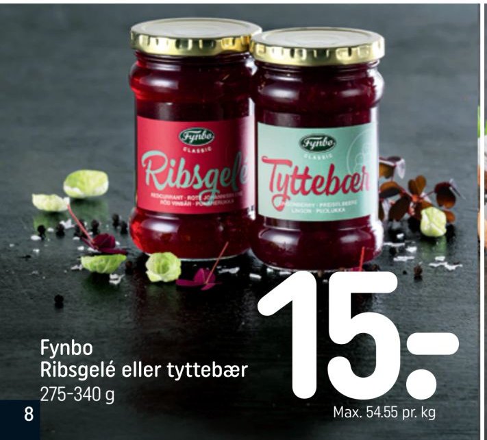 Fynbo Ribsgelé eller tyttebær – Rema 1000