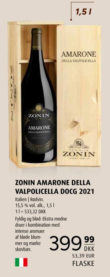 ZONIN AMARONE DELLA VALPOLICELLA DOCG 2021 – Scandinavian Park