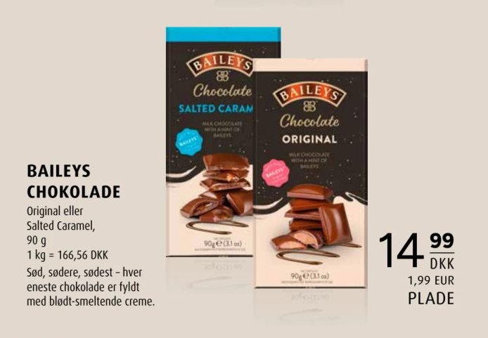 BAILEYS CHOKOLADE Original eller Salted Caramel, 90 g – Scandinavian Park