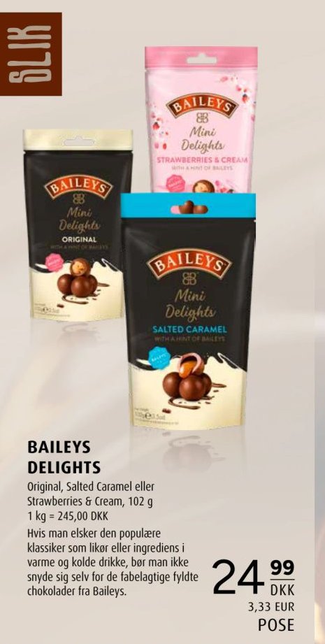 BAILEYS DELIGHTS Original, Salted Caramel eller Strawberries & Cream, 102 g – Scandinavian Park