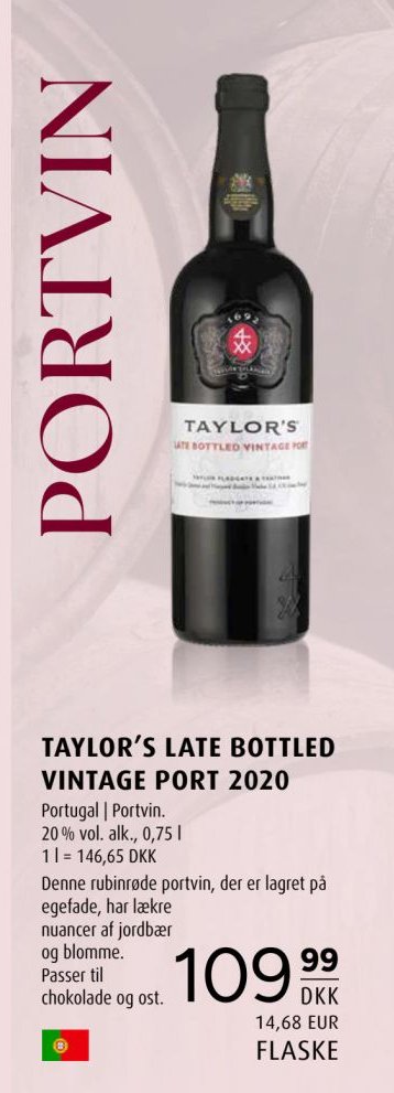 TAYLOR’S LATE BOTTLED VINTAGE PORT 2020 – Scandinavian Park