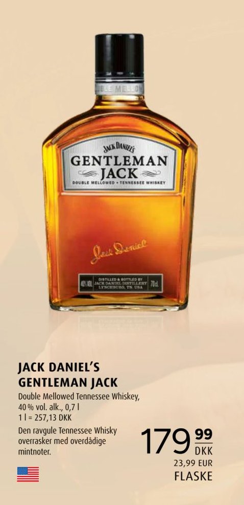 JACK DANIEL'S GENTLEMAN JACK Double Mellowed Tennessee Whiskey, 40% vol. alk., 0,7 l – Scandinavian Park