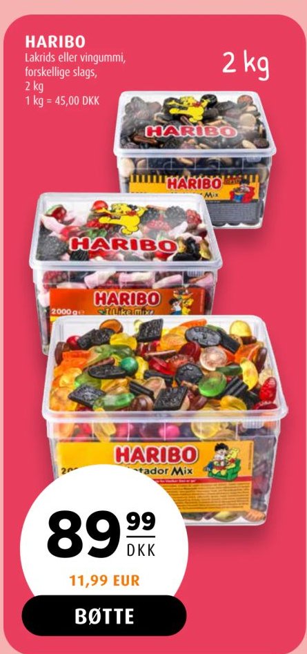 HARIBO Lakrids vingummi, forskellig slags, 2 kg – Scandinavian Park