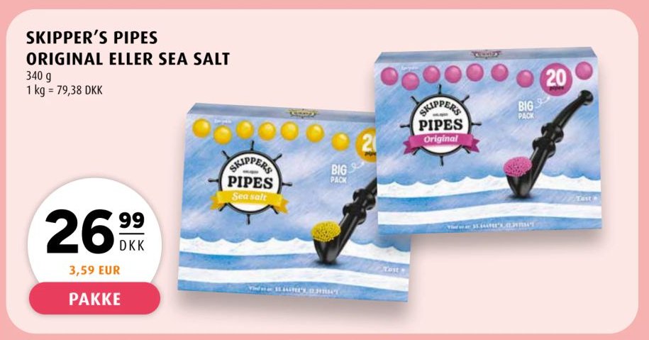 SKIPPER’S PIPES ORIGINAL ELLER SEA SALT – Scandinavian Park