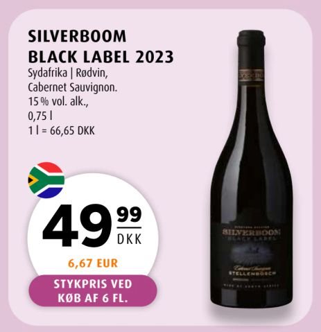 SILVERBOOM BLACK LABEL 2023 Sydafrikansk rødvin, Cabernet Sauvignon, 15% vol. alk., 0,75 l – Scandinavian Park