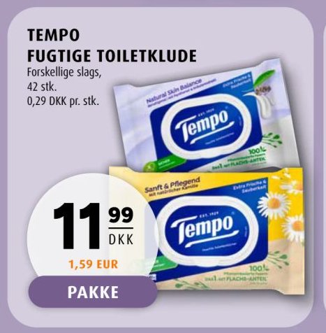 TEMPO FUGTIGE TOILETKLUDE – Scandinavian Park