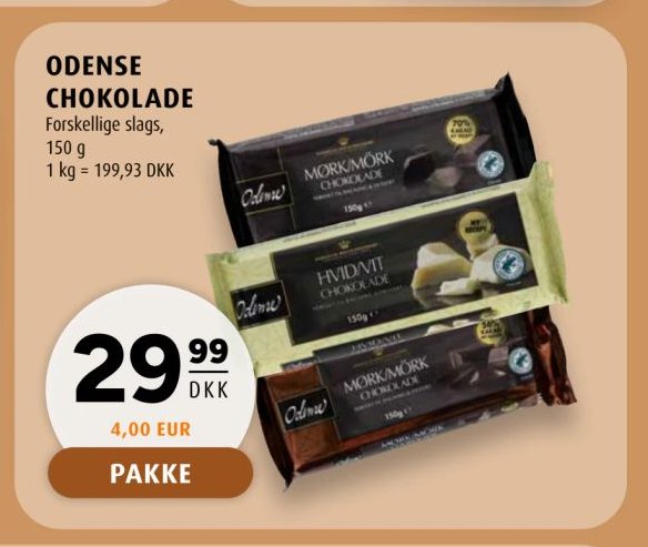 ODENSE CHOKOLADE Forskellige slags, 150 g – Scandinavian Park