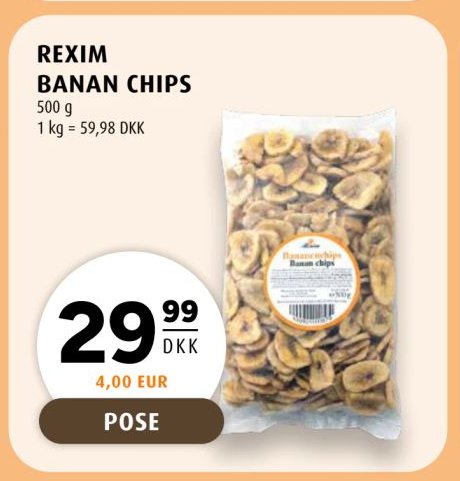 REXIM BANAN CHIPS 500 g – Scandinavian Park