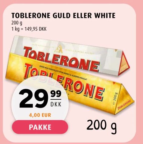 TOBLERONE GULD ELLER WHITE – Scandinavian Park