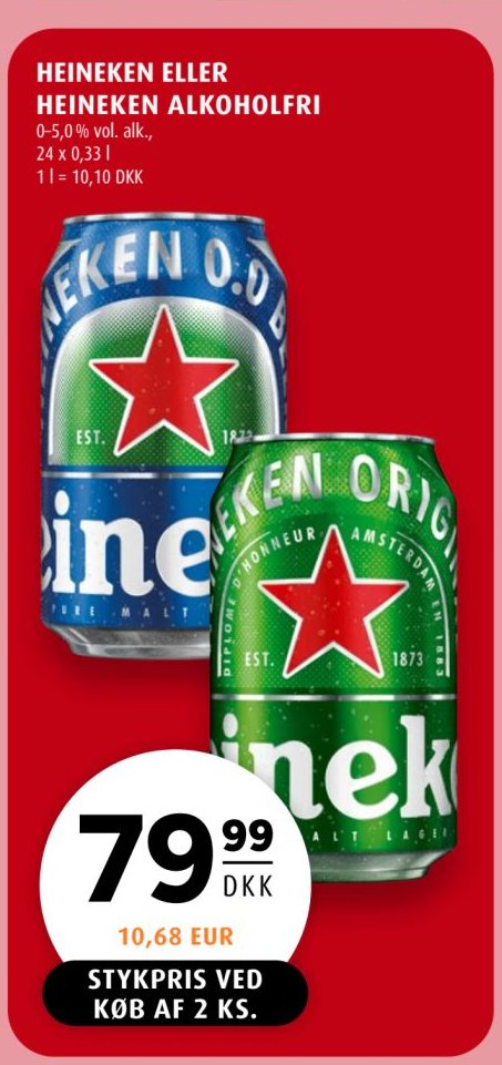 HEINEKEN ELLER HEINEKEN ALKOHOLFRI 0-5,0% vol. alk., 24 x 0,33 l – Scandinavian Park