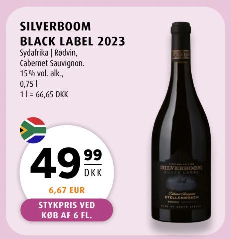 SILVERBOOM BLACK LABEL 2023 Sydafrikansk rødvin, Cabernet Sauvignon. 15% vol. alk., 0,75 l – Scandinavian Park