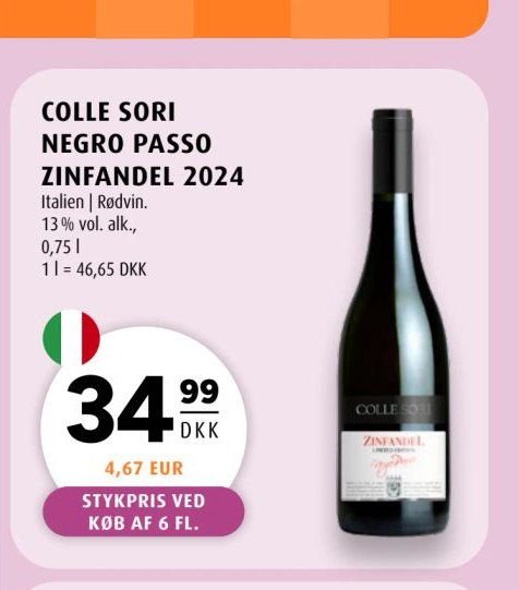COLLE SORI NEGRO PASSO ZINFANDEL 2024 – Scandinavian Park