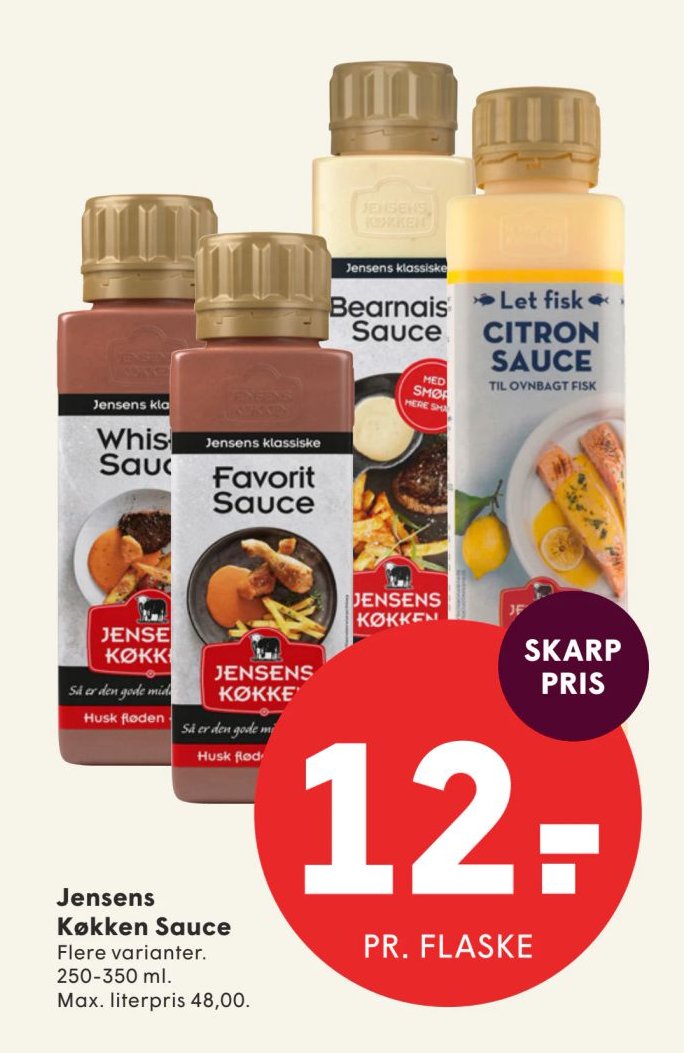 Jensens Køkken Sauce Flere varianter. 250-350 ml. – Spar
