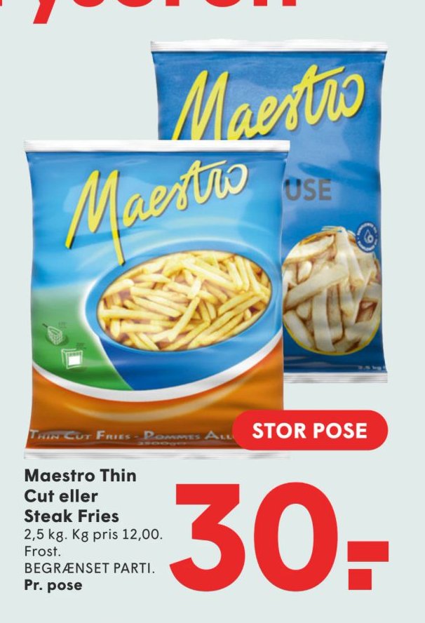 Maestro Thin Cut eller Steak Fries 2,5 kg. – Spar