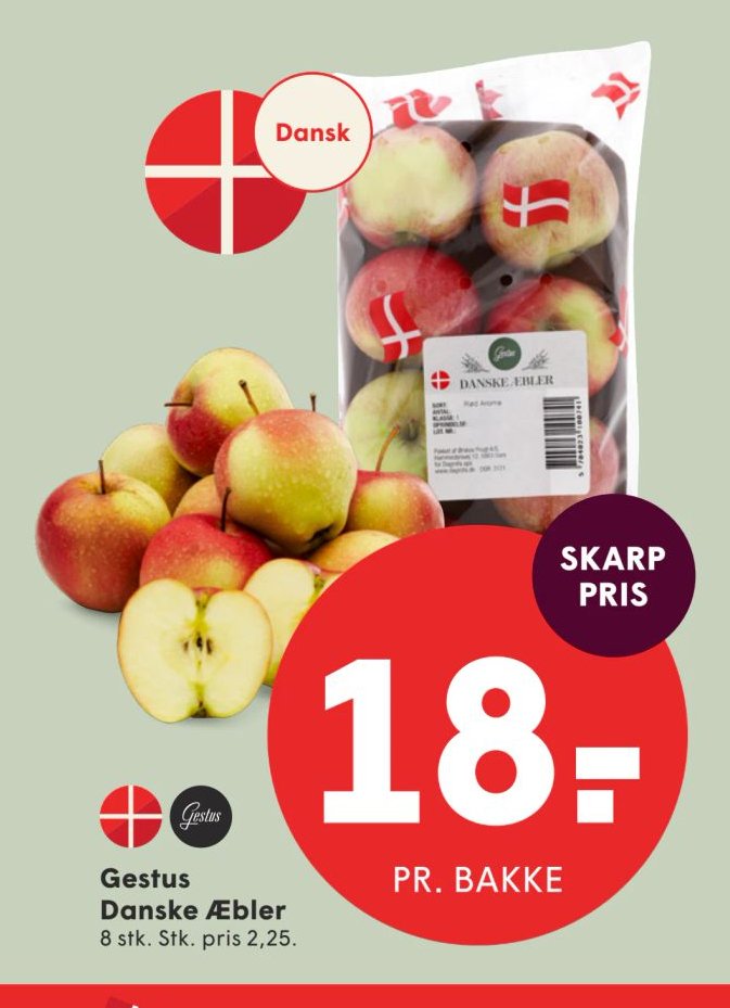 Gestus Danske Æbler 8 stk. PR. BAKKE – Spar