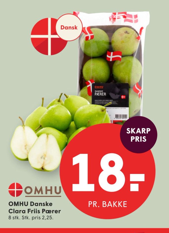 OMHU Danske Clara Friis Pærer 8 stk. PR. BAKKE – Spar