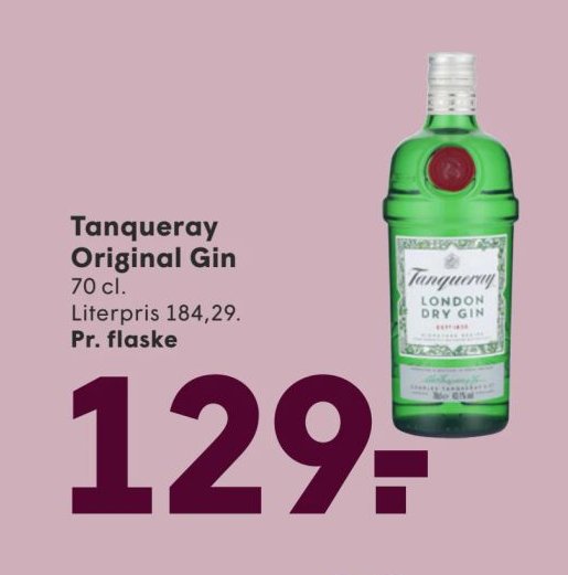 Tanqueray Original Gin 70 cl. Literpris 184,29. Pr. flaske – Spar