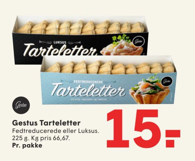 Gestus Tarteleter Fedtreducerede eller Luksus. 225 g. – Spar