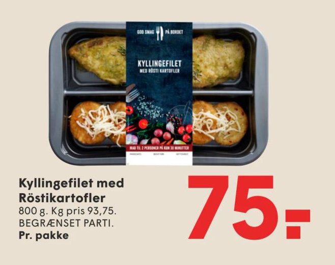 Kyllingefilet med Rösti kartofler 800 g. Pr. pakke – Spar