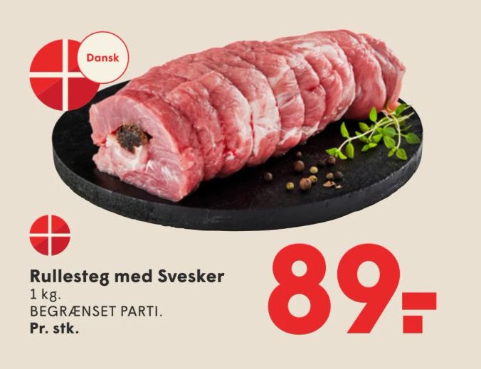 Rullesteg med Svesker 1 kg. Pr. stk. – Spar
