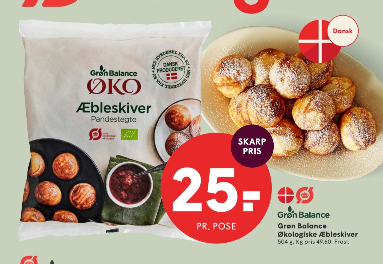 Grøn Balance Økologiske Æbleskiver 504 g – Spar