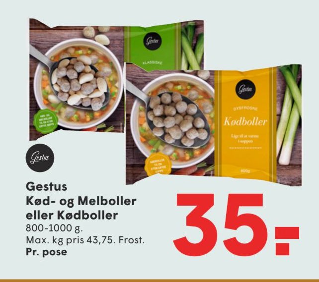 Gestus Kød- og Melboller eller Kødboller 800-1000 g. – Spar