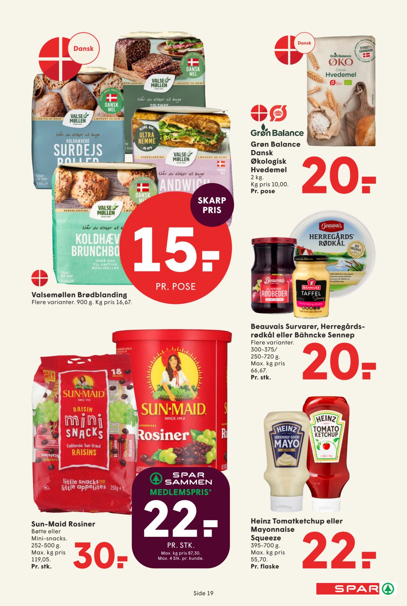 Sun-Maid Rosiner Bøtte 500 g – Spar