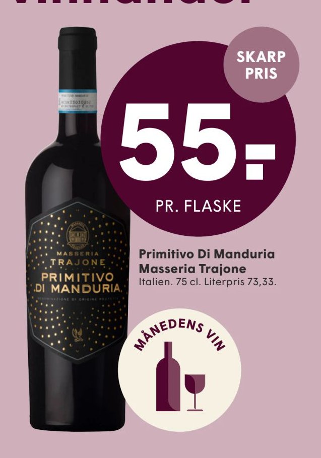 Primitivo Di Manduria Masseria Trajone Italien. 75 cl. – Spar