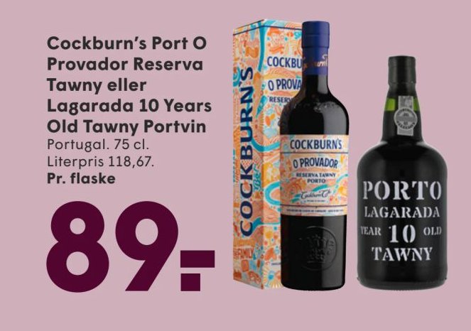 Cockburn's Port O Provador Reserva Tawny eller Lagarada 10 Years Old Tawny Portvin Portugal. 75 cl. – Spar