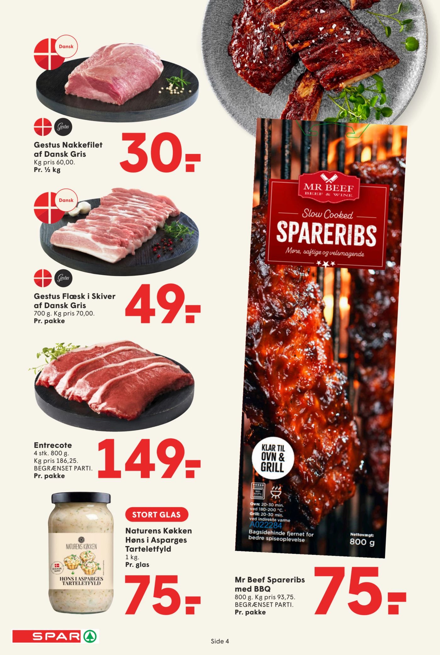 Mr Beef Spareribs med BBQ 800 g. Pr. pakke – Spar