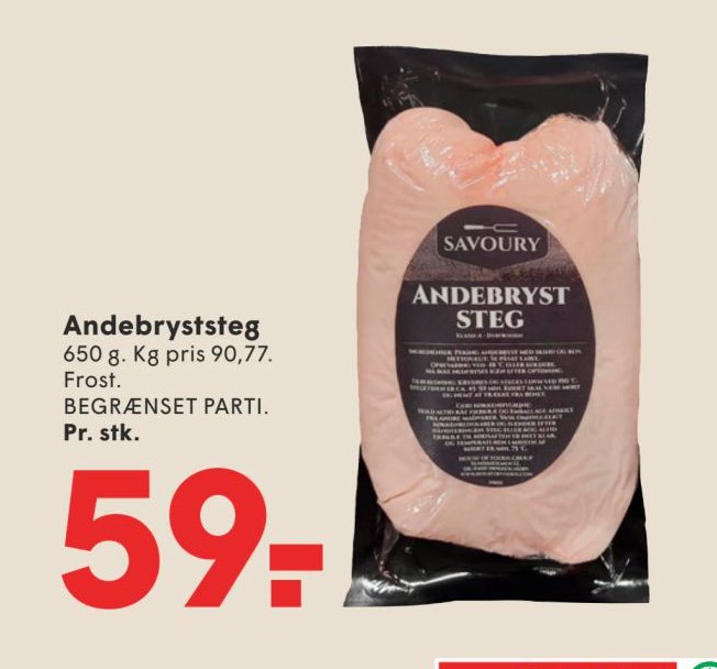 Andebryststeg 650 g. Pr. stk. – Spar