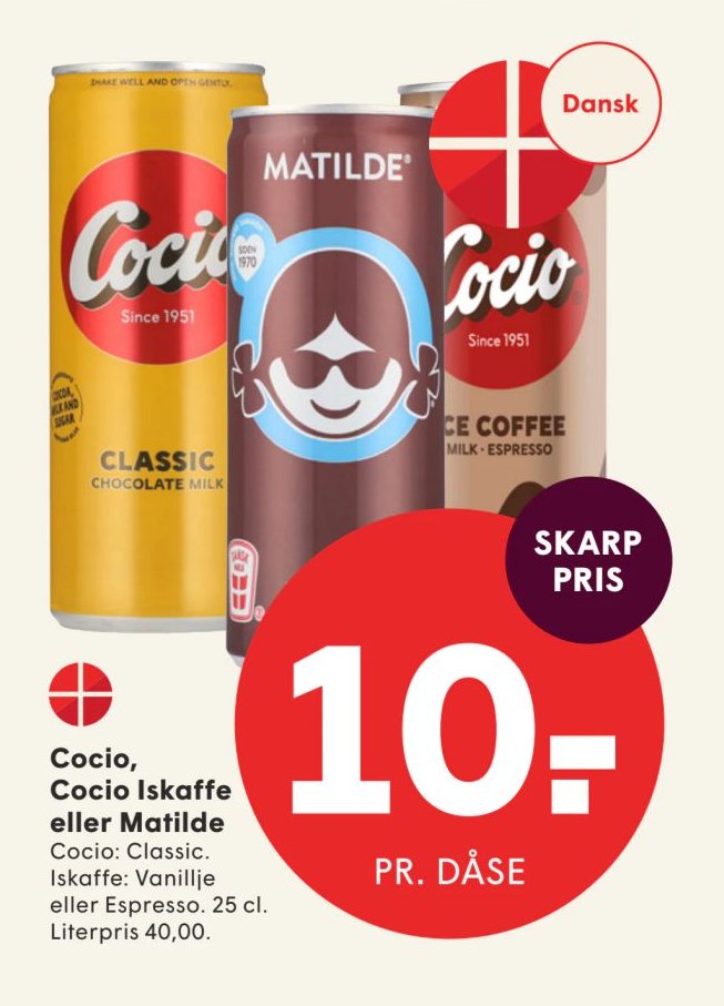 Cocio, Cocio Iskaffe eller Matilde Cocio: Classic. Iskaffe: Vanilje eller Espresso. 25 cl. Literpris 40,00. – Spar