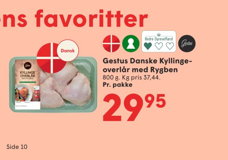 Gestus Danske Kyllingeoverlår med Rygben – Spar