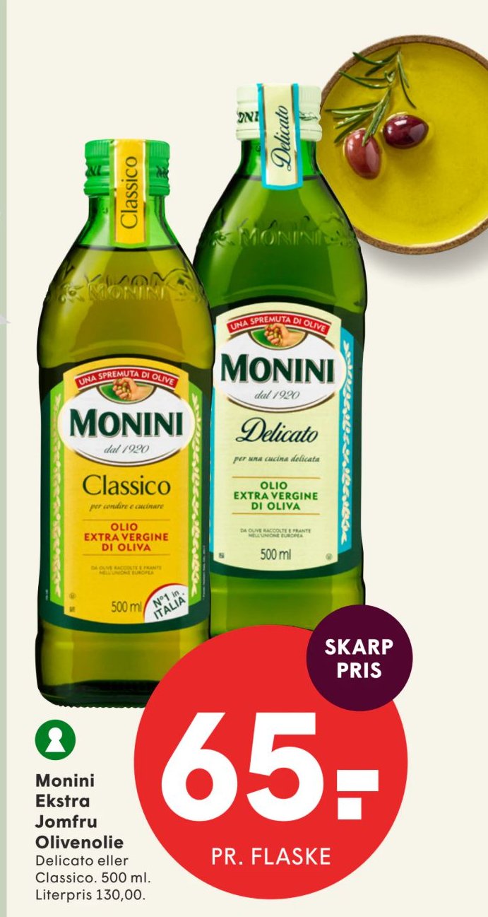 Monini Ekstra Jomfru Olivenolie – Spar
