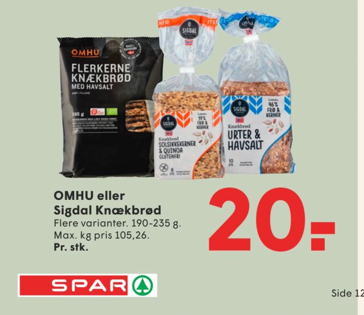 OMHU eller Sigdal Knækbrød – Spar