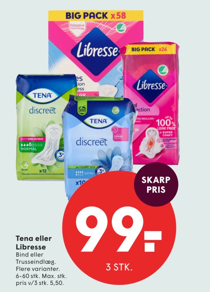 Tena eller Libresse – Spar