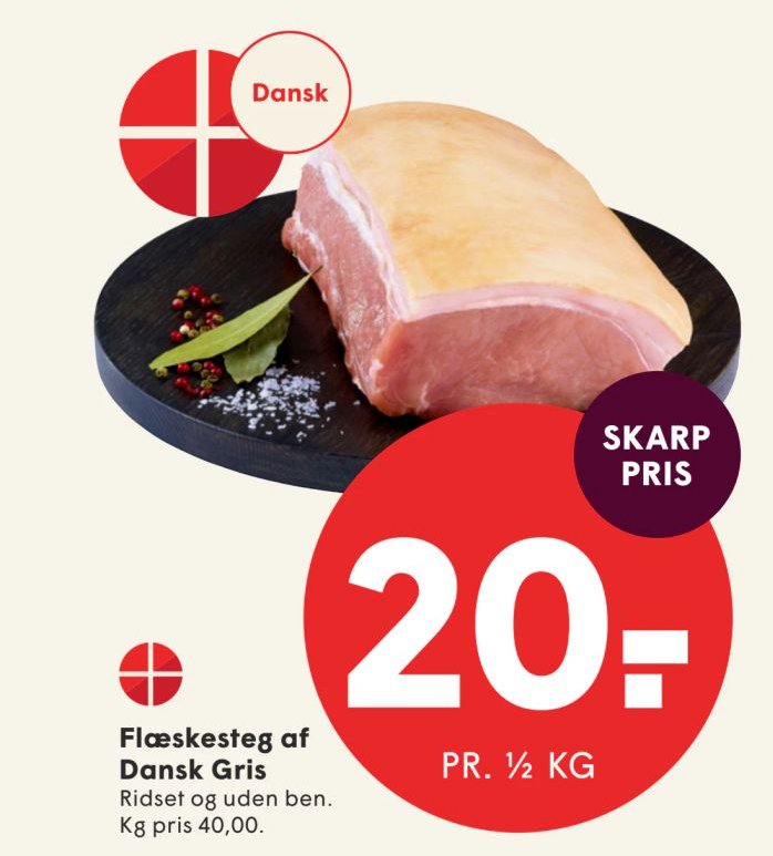 Flæskesteg af Dansk Gris – Spar