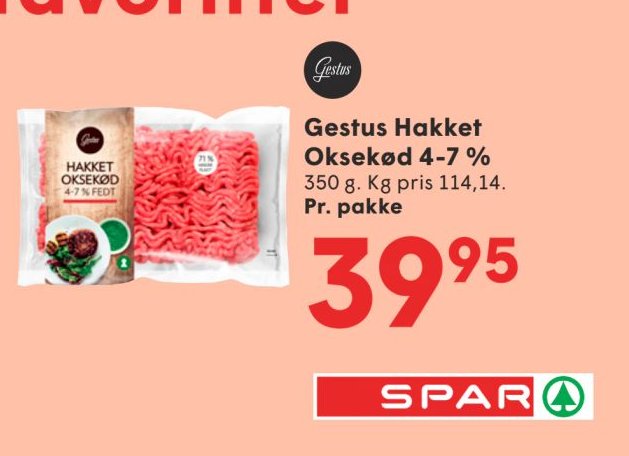 Gestus Hakket Oksekød 4-7 % – Spar